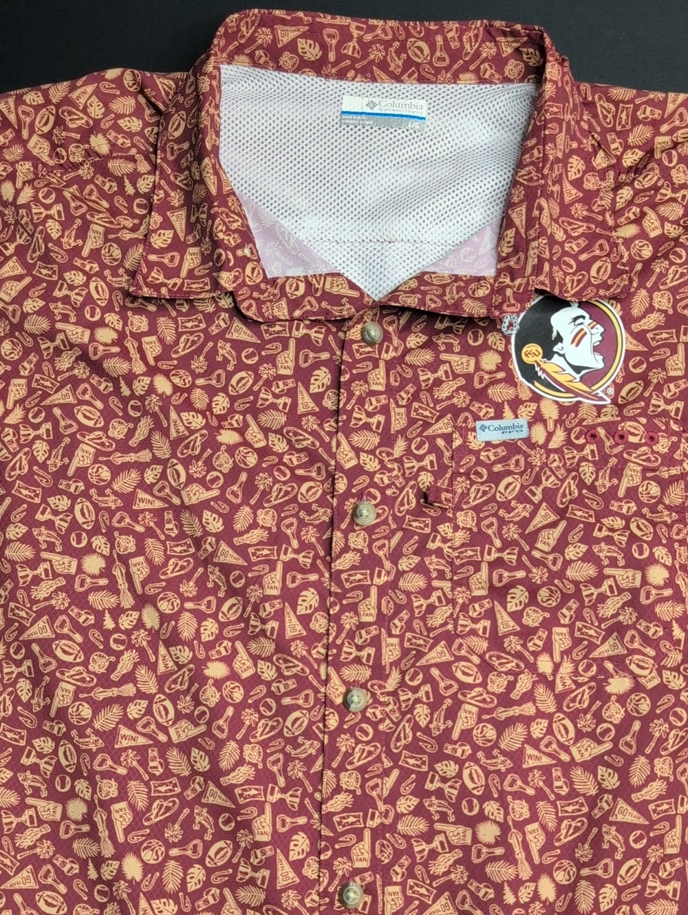 Columbia Men's Seminoles Printed Short-Sleeve Button-Down Shirt
